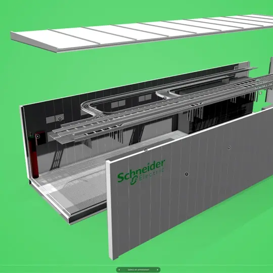 Sketchfab 3D 建模程序中模块化数据中心示意图