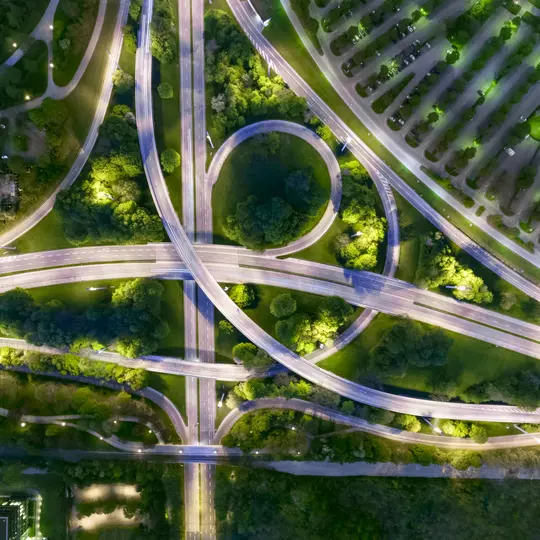 高速公路顶视图