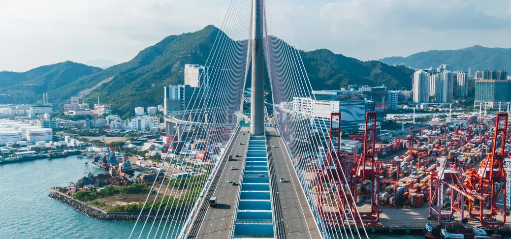 昂船洲大桥鸟瞰图