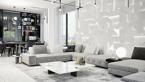 Elegant grey house interior